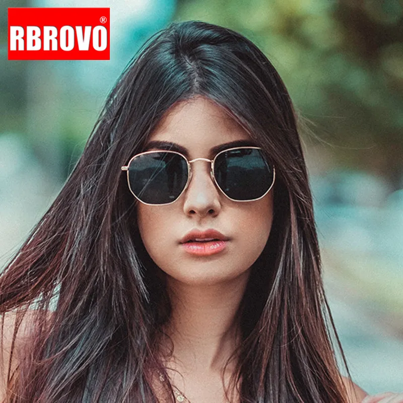 Солнечные очки RBROVO в многоугольной оправе UV400 для мужчин и женщин роскошные