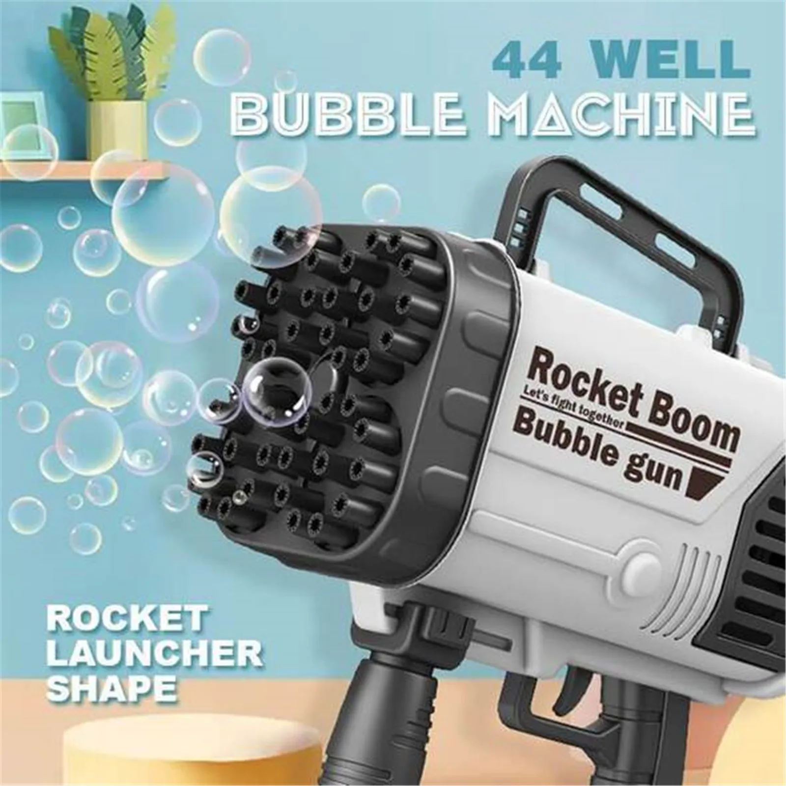 44-Hole Bubble Maker Rocket Launcher Shape Automatic Gatling Bubble Machine Electric Soap Bubble Gun Toys For Boy Girls
44-Hole Bubble Maker Rocket Launcher Shape Automatic Gatling Bubble Machine Electric Soap Bubble Gun Toys For Boy Girls