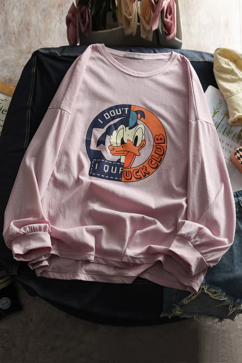 Disney Mickey Friends Women's Donald T-shirt Loose Casual O-Neck Korean Clothes Kawaii Harajuku Clothing Womens Long Sleeve Tops
Disney Mickey Friends Women's Donald T-shirt Loose Casual O-Neck Korean Clothes Kawaii Harajuku Clothing Womens Long Sleeve Tops