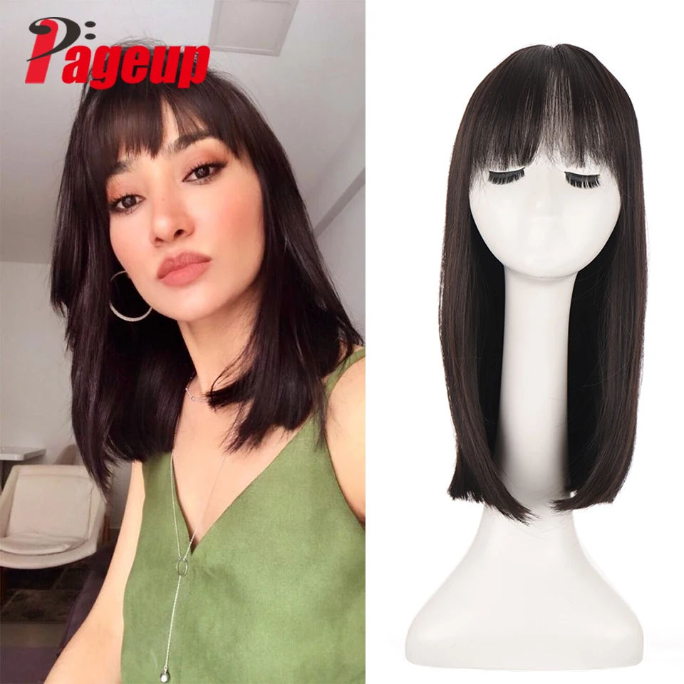 PAGEUP Synthetic Cosplay Lolita Short Wig Bob Bangs Wig Black Gray Straight Hair Wig Lady Heat Resistant Fiber
PAGEUP Synthetic Cosplay Lolita Short Wig Bob Bangs Wig Black Gray Straight Hair Wig Lady Heat Resistant Fiber
