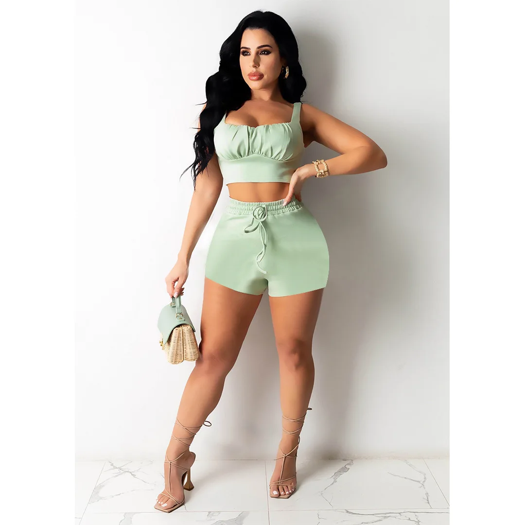 Solid Women Two Piece Set Fitness Crop Tank Top + High Waist Skinny Biker Shorts Sexy Party Club Outfits Tracksuits
Solid Women Two Piece Set Fitness Crop Tank Top + High Waist Skinny Biker Shorts Sexy Party Club Outfits Tracksuits