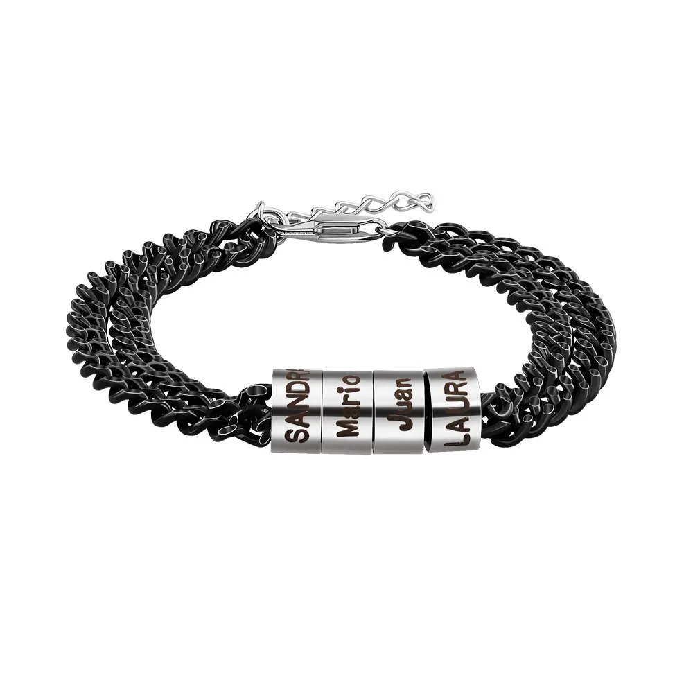 Personalized Stainless Steel Men Bracelet Custom Beads Charm Name Bracelet for Men Jewelry Family Gift
Personalized Stainless Steel Men Bracelet Custom Beads Charm Name Bracelet for Men Jewelry Family Gift