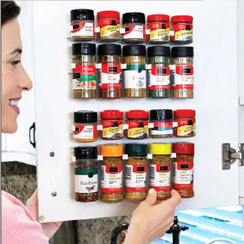 2/4 Pcs Kitchen Storage Rack Wall Mount Ingredient Spice Bottle Rack Plastic Clip Rack Cabinet Door Hooks Jar Spice Holder Tools
2/4 Pcs Kitchen Storage Rack Wall Mount Ingredient Spice Bottle Rack Plastic Clip Rack Cabinet Door Hooks Jar Spice Holder Tools
