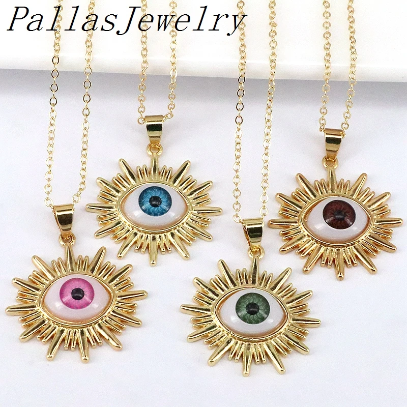 10Pcs Gold Plated Rainbow Resin Eye Pendant Necklace Copper Chain Necklace Charm Jewelry Gift
10Pcs Gold Plated Rainbow Resin Eye Pendant Necklace Copper Chain Necklace Charm Jewelry Gift