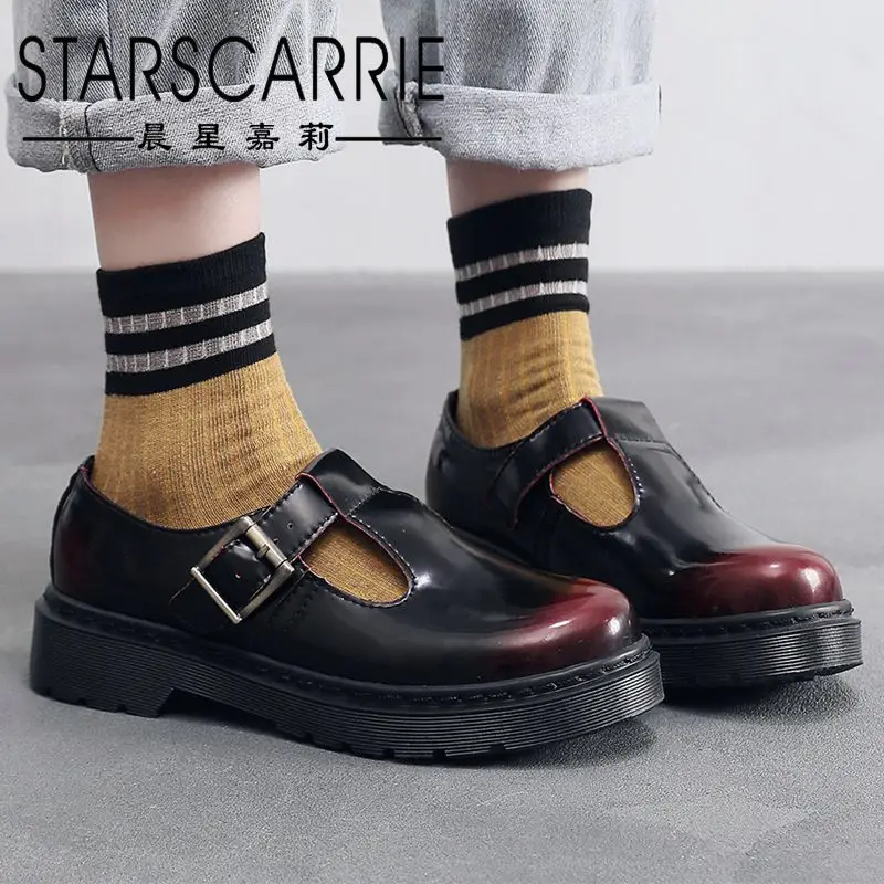 T-strap Mary Jane shoes leather low-top single shoes women's British style rubbed red student casual DML soles
T-strap Mary Jane shoes leather low-top single shoes women's British style rubbed red student casual DML soles