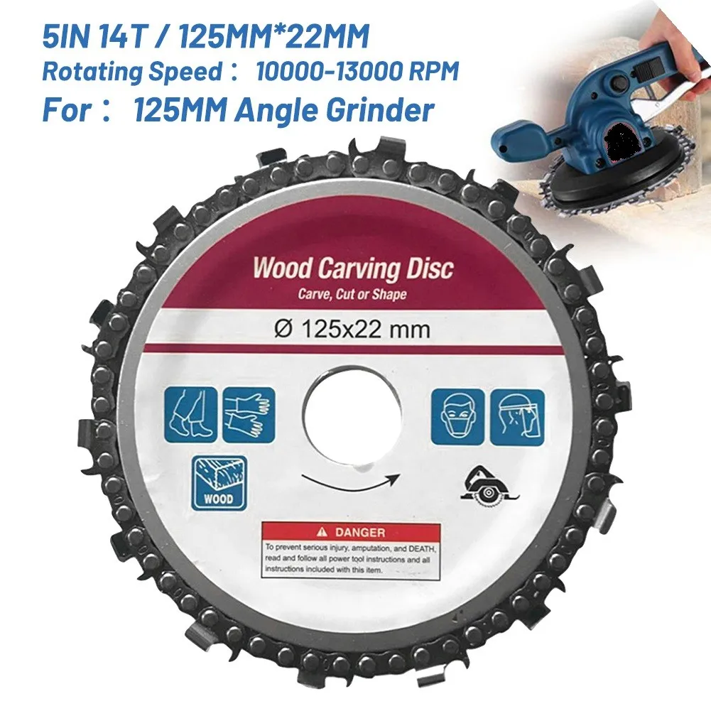 Cutting Saw Blade 14T 5 Inch 14-Teeth Steel Chainsaw Blade Wood Carving Finisher Grinder Chainsaw Disc Electrical Accessories
Cutting Saw Blade 14T 5 Inch 14-Teeth Steel Chainsaw Blade Wood Carving Finisher Grinder Chainsaw Disc Electrical Accessories
