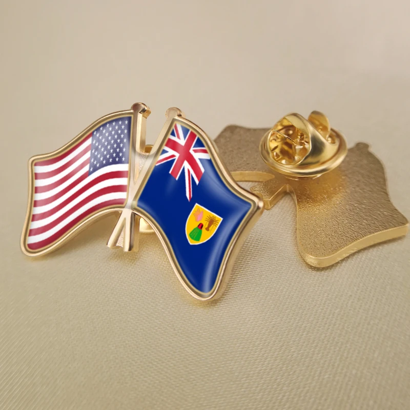 United States and Turks and Caicos Islands Crossed Double Friendship Flags Lapel Pins Brooch Badges 
United States and Turks and Caicos Islands Crossed Double Friendship Flags Lapel Pins Brooch Badges