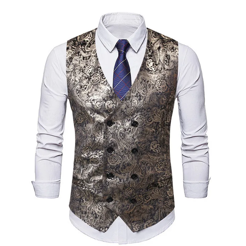 Gold Paisley Double Breasted Vest Waistcoat Men 2021 Brand New Slim Fit Sleeveless Vest Mens Party Business Formal Dress Vest
Gold Paisley Double Breasted Vest Waistcoat Men 2021 Brand New Slim Fit Sleeveless Vest Mens Party Business Formal Dress Vest