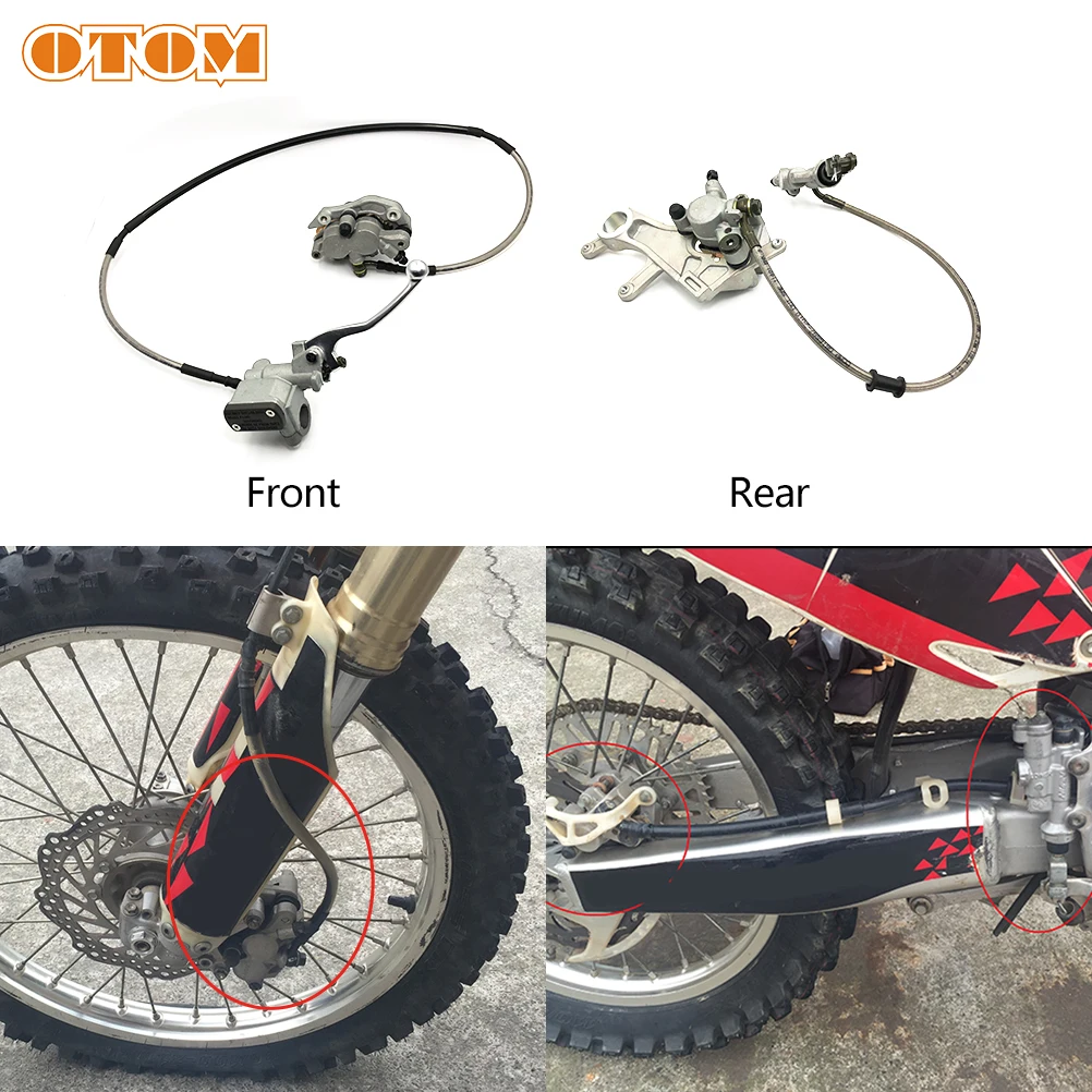 

OTOM Motorcycle Front Rear Disc Brake Assembly For HONDA CR CRF CRFX 125 250 450 Pit Dirt Bike Hydraulic Brake Caliper Cylinder