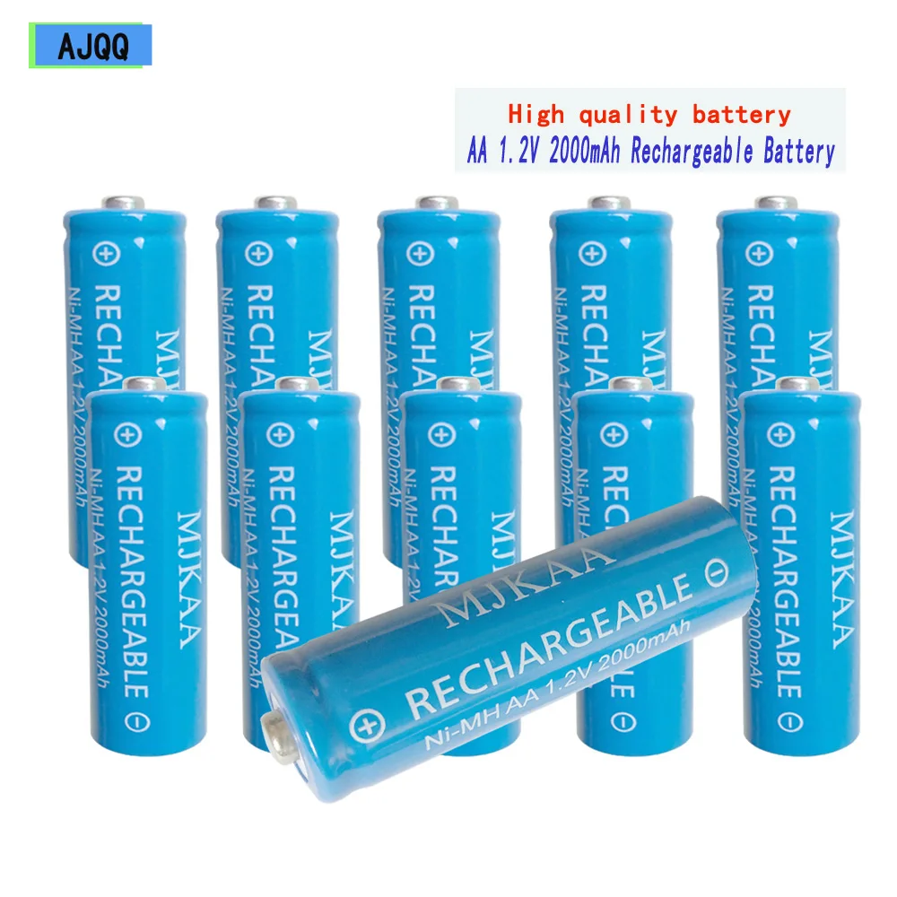 Фото Дешевая аккумуляторная батарея AJQQ AA Ni-MH 1 2 V 2000mAh 2A Высокое качество для игрушечной