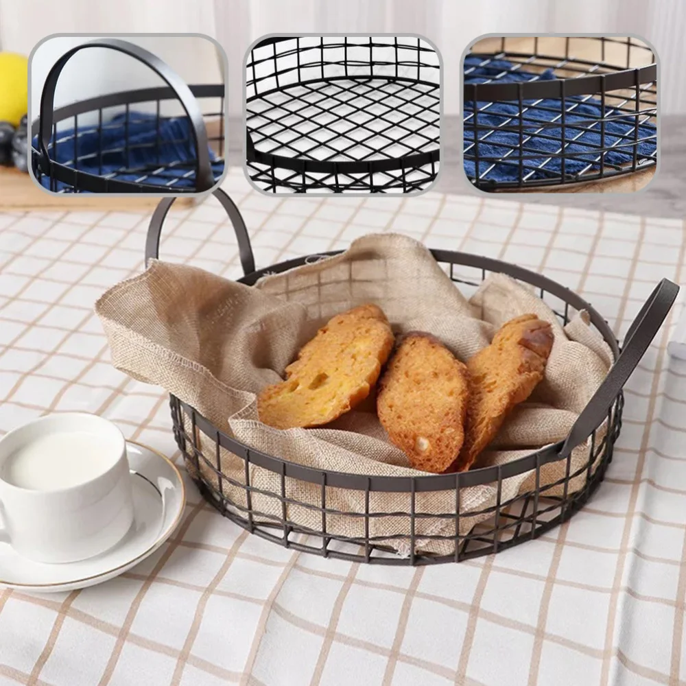 1Pc Fruit Storage Basket Ironwork Retro Basket Household Hollowed Basket (Black)
1Pc Fruit Storage Basket Ironwork Retro Basket Household Hollowed Basket (Black)