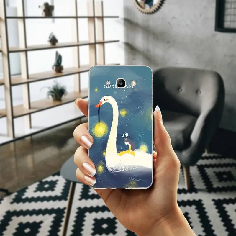 Красивый иллюстратор счастливый олень для Samsung Galaxy J1 J2 J3 J5 J7 A3 A5 A7 2016 2017 Мягкие