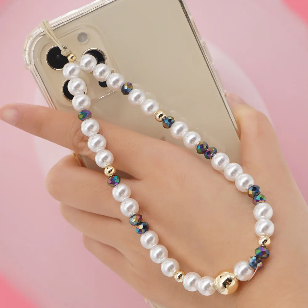Simple White Imitation Pearl Gold Beads Crystal Beaded Mobile Phone Chain Women's Anti-Lost Lanyard Jewelry Accessories Gifts
Simple White Imitation Pearl Gold Beads Crystal Beaded Mobile Phone Chain Women's Anti-Lost Lanyard Jewelry Accessories Gifts