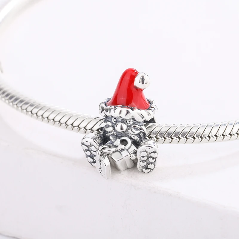925 Sterling Silver Red Enamel Hat Seated Santa Claus & Present Charm Bracelet DIY Jewelry Making For Original Pandora
925 Sterling Silver Red Enamel Hat Seated Santa Claus & Present Charm Bracelet DIY Jewelry Making For Original Pandora