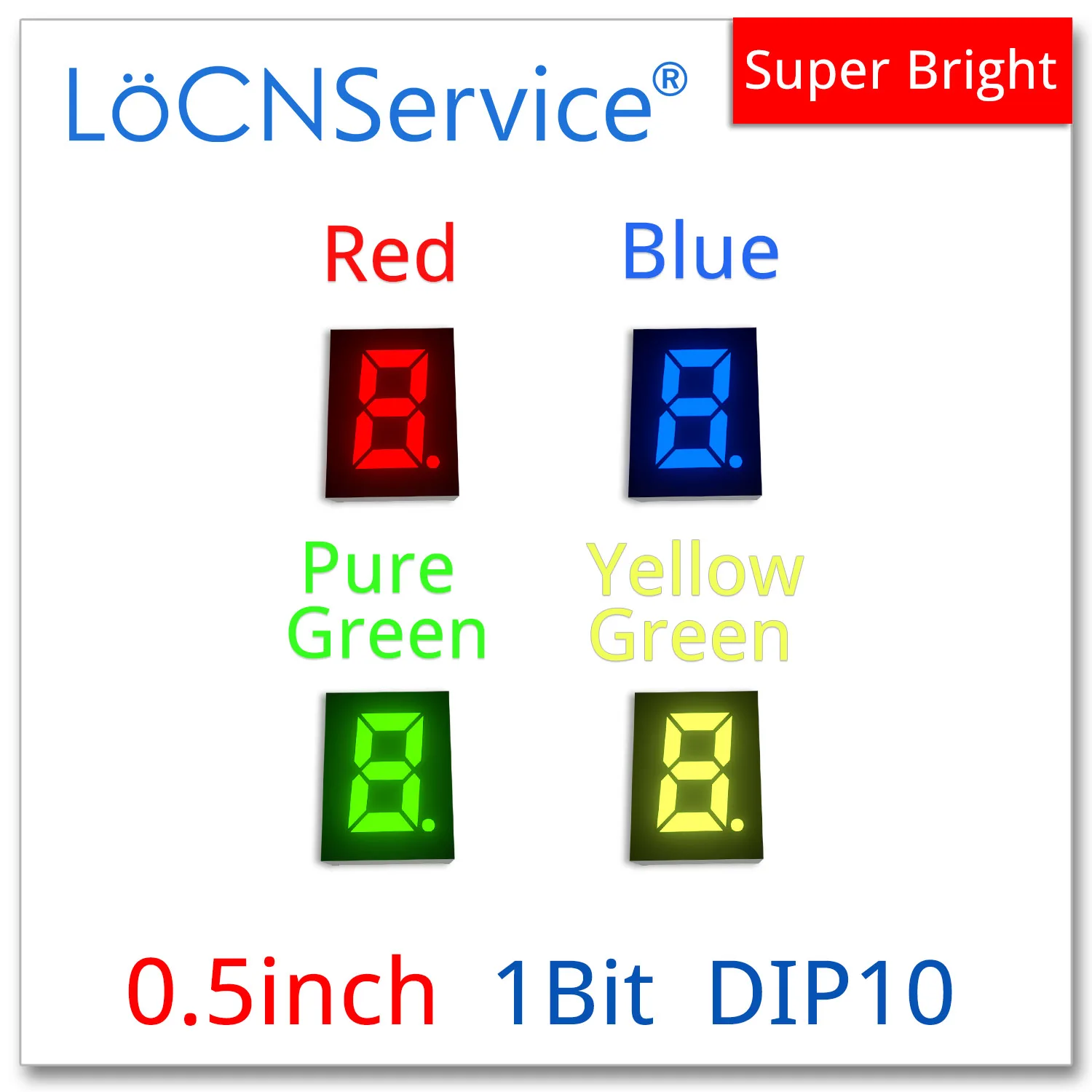LoCNService 30 шт. 0,5 дюймовый цифровой трубчатый светодиодный дисплей 1 бит красный желтый зеленый синий общий анод/катод 7 сегментов 0,5 дюймов
LoCNService 30 шт. 0,5 дюймовый цифровой трубчатый светодиодный дисплей 1 бит красный желтый зеленый синий общий анод/катод 7 сегментов 0,5 дюймов