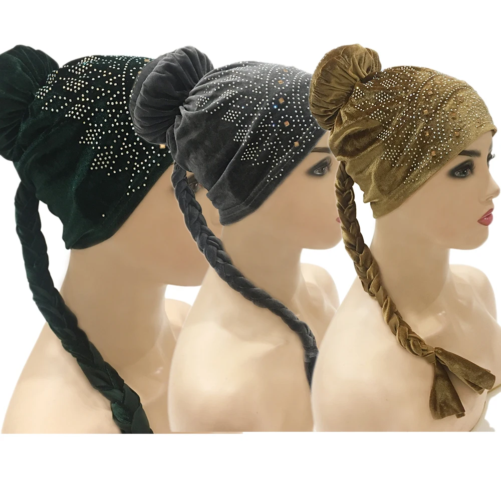 3pcs Muslim Women Turban Velvet Rhinestone Bonnet Knot Braids Luxury Beanies Skullies Arab Hijab Bandanas Chemo Cancer Hat Islam
3pcs Muslim Women Turban Velvet Rhinestone Bonnet Knot Braids Luxury Beanies Skullies Arab Hijab Bandanas Chemo Cancer Hat Islam
