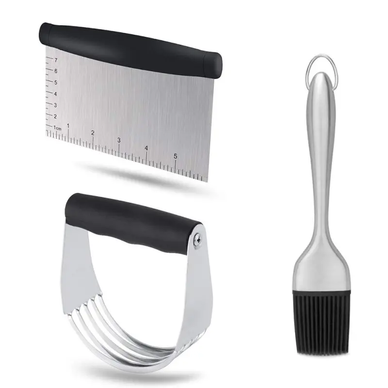 Baking Tool Set -3 Piece Set Stainless Steel Powderer Pastry Brush Dough Scraper Tool Set Baking Kitchen Tool
Baking Tool Set -3 Piece Set Stainless Steel Powderer Pastry Brush Dough Scraper Tool Set Baking Kitchen Tool