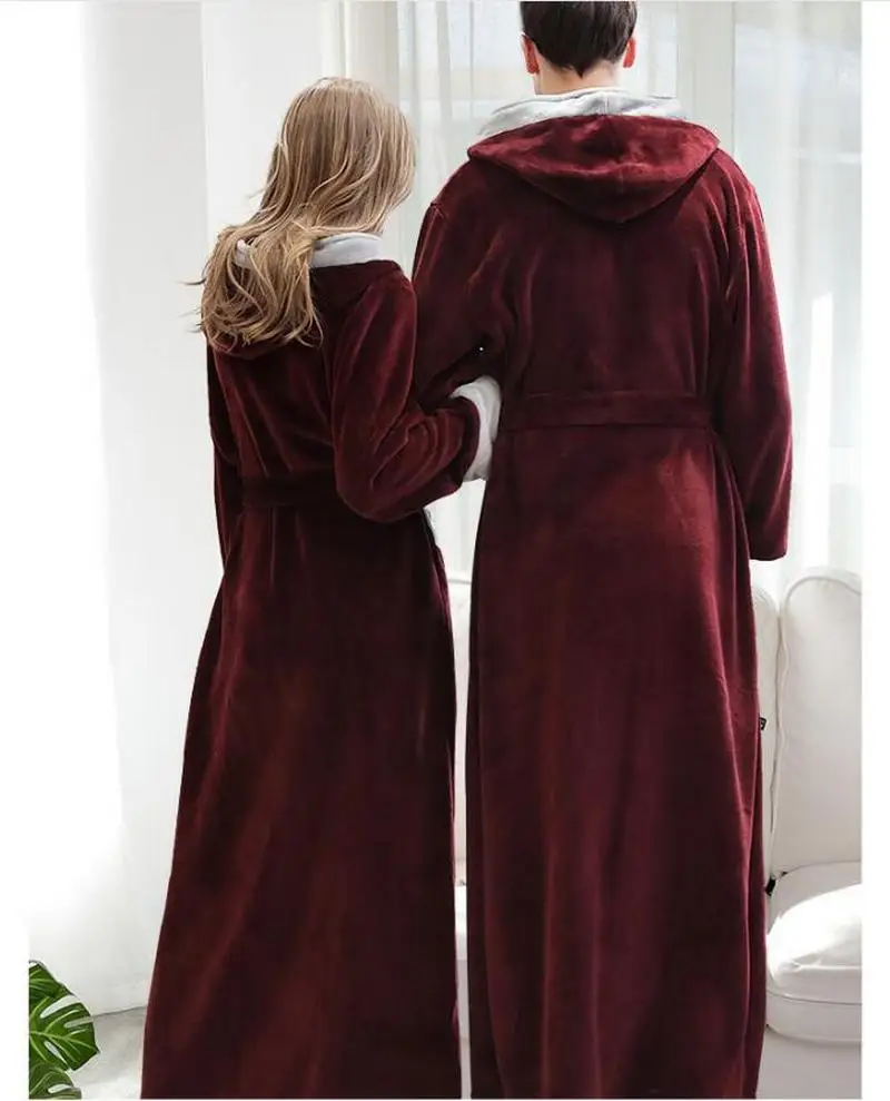 2020 Flannel Nightgown Couples Autumn Winter Robes Plus Extra Pajamas Woman Coral Velvet Men Thick Nightgowns Sleepwear Hooded
2020 Flannel Nightgown Couples Autumn Winter Robes Plus Extra Pajamas Woman Coral Velvet Men Thick Nightgowns Sleepwear Hooded