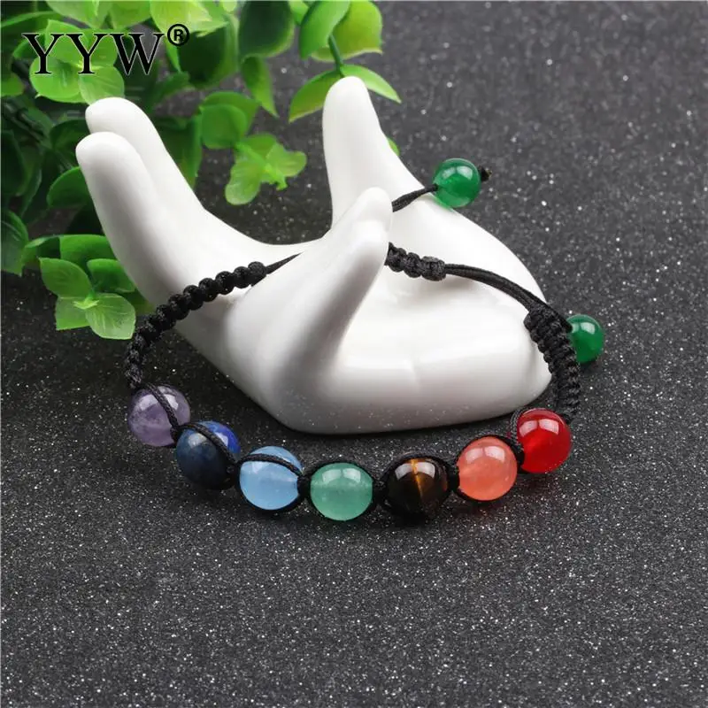 Unisex Gem Stone Bracelets Nylon Cord Chain Natural Adjustable Fashion Couple Wristband Classical Women Men Ornaments | Украшения и