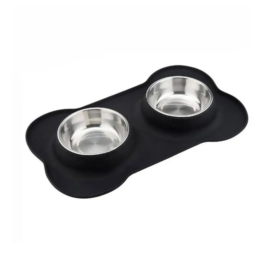 Silicone Bone Double Dog Bowl Pet Pad Pet Feeding Bowl Non-Slip Leakproof Dual-Use Pet Mat Black And Blue
Silicone Bone Double Dog Bowl Pet Pad Pet Feeding Bowl Non-Slip Leakproof Dual-Use Pet Mat Black And Blue