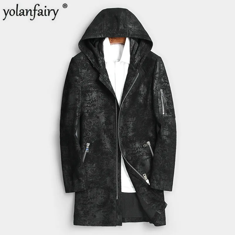 Men's Genuine Leather Jacket Hooded 100% Goatskin Coat Mens Print Leather Jackets Windbreaker Chaqueta Cuero Hombre 8801 YY443
Men's Genuine Leather Jacket Hooded 100% Goatskin Coat Mens Print Leather Jackets Windbreaker Chaqueta Cuero Hombre 8801 YY443