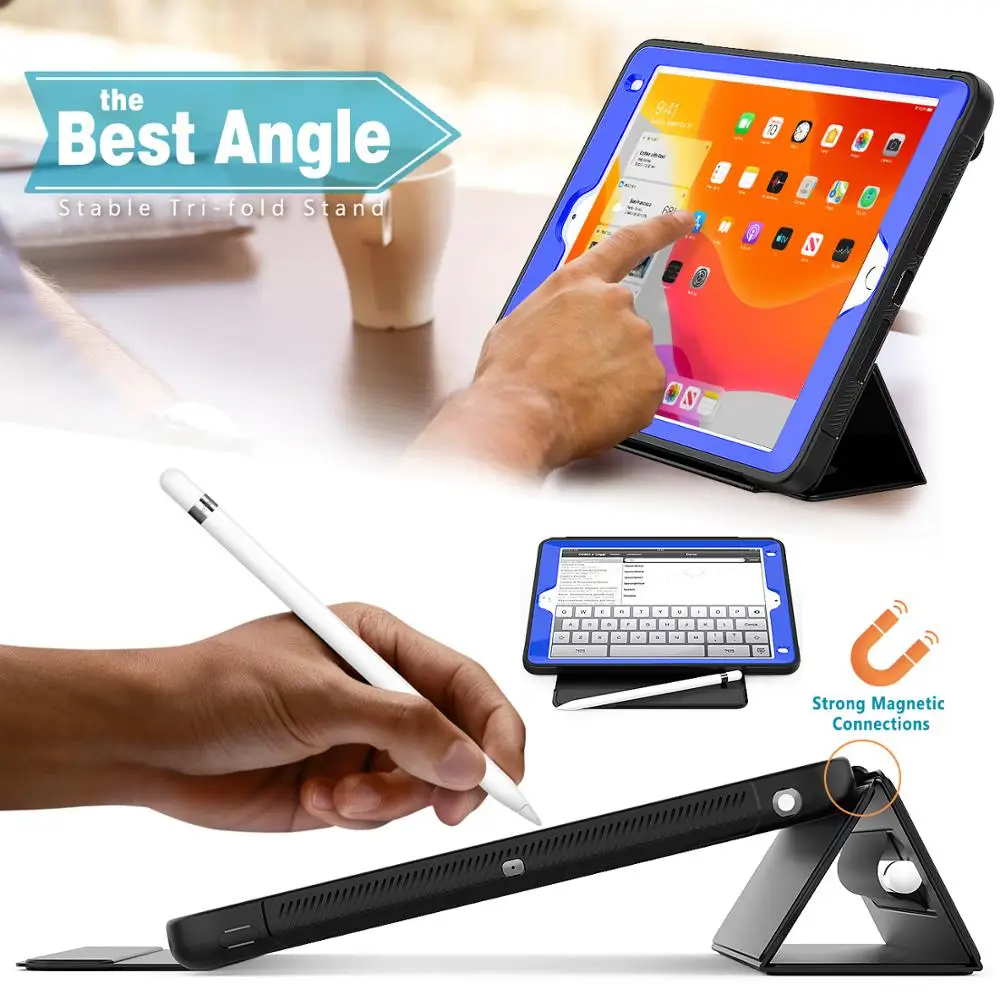3-Layer Protective Cover Auto Wake / Sleep Magnetic Tablet Case With Pencil Holder for iPad 5th Gen 9.7 inch (2017) 6th 9.7 2018
3-Layer Protective Cover Auto Wake / Sleep Magnetic Tablet Case With Pencil Holder for iPad 5th Gen 9.7 inch (2017) 6th 9.7 2018