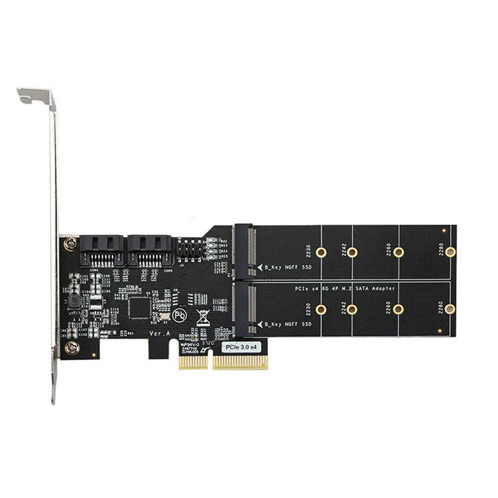 PCIE X4 Expansion Card PCIE 3.0 to Dual SATA 3 + M.2 Adapter Card ASM116 Chip 6Gbps Adapter for 2230 2242 2260 2280 SSD
PCIE X4 Expansion Card PCIE 3.0 to Dual SATA 3 + M.2 Adapter Card ASM116 Chip 6Gbps Adapter for 2230 2242 2260 2280 SSD
