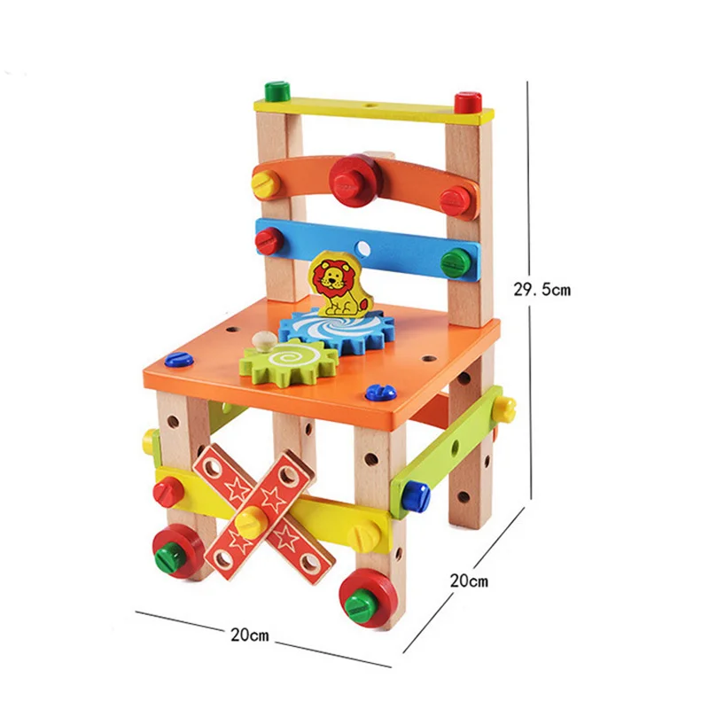 Baby Montessori Wooden Assembling Chair Toys Nut Combination Puzzle Building Blocks for Kids Early Education 2 to 4 Years Gift
Baby Montessori Wooden Assembling Chair Toys Nut Combination Puzzle Building Blocks for Kids Early Education 2 to 4 Years Gift