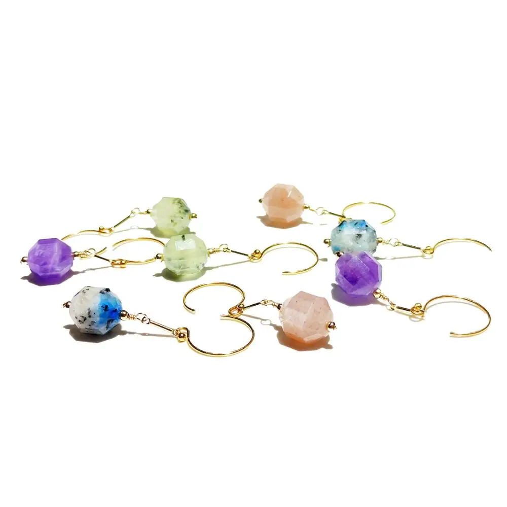 Lii Ji Amethyst Prehnite Sunstone K2 Jasper 14K Gold Filled Earrings Natural Real Stone 9-10mm Size Dangle Earrings
Lii Ji Amethyst Prehnite Sunstone K2 Jasper 14K Gold Filled Earrings Natural Real Stone 9-10mm Size Dangle Earrings