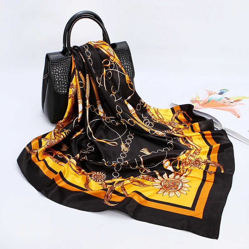 Fashion Scarves for Women Shawl Print Silk Satin Hijab Scarf Female Bandana 90*90cm Luxury Brand Square Shawls Scarfs For Ladies
Fashion Scarves for Women Shawl Print Silk Satin Hijab Scarf Female Bandana 90*90cm Luxury Brand Square Shawls Scarfs For Ladies
