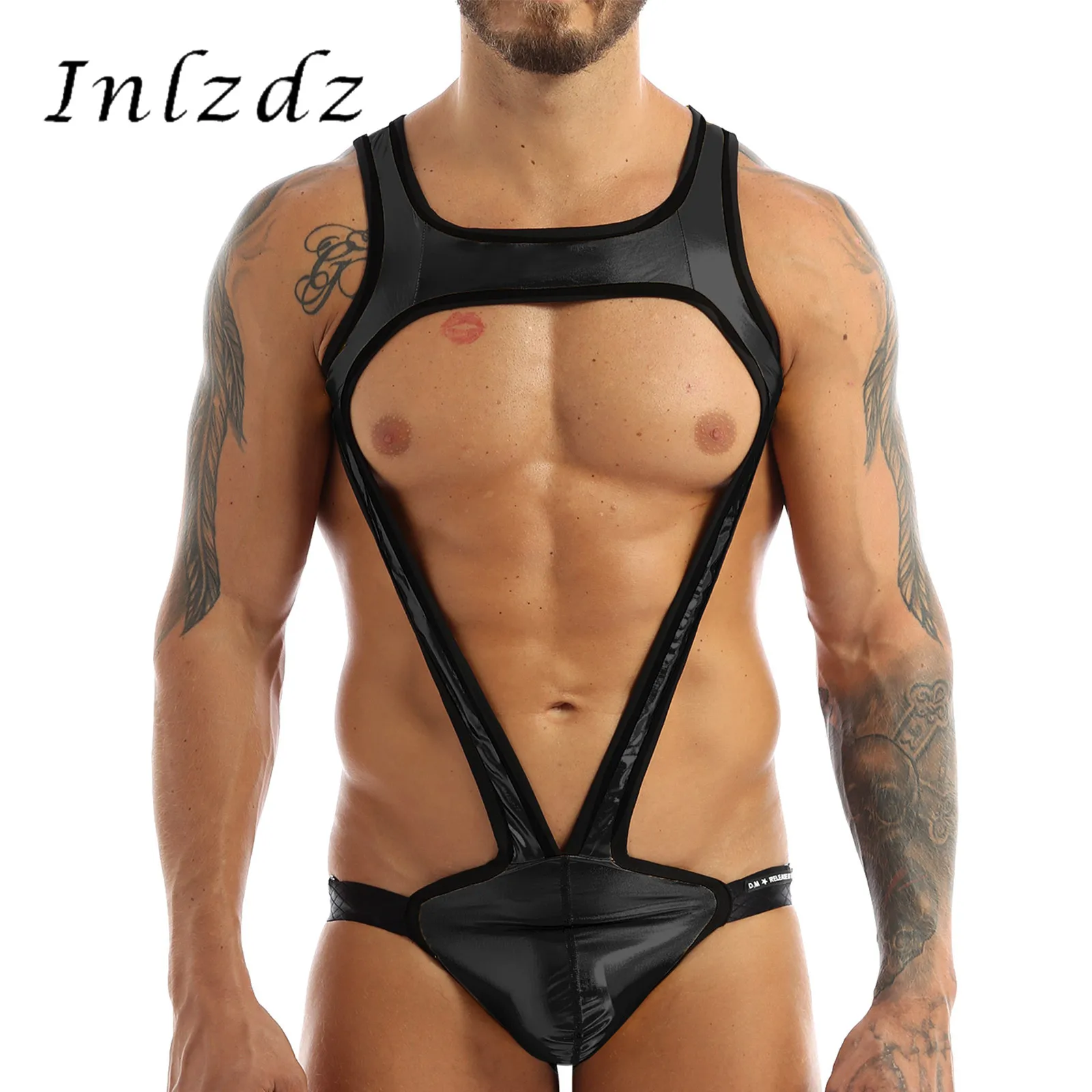 Mens Lingerie Mankini Bodysuit Underwear Shiny Metallic Wide Shoulder Straps Bulge Pouch Jockstrap Wrestling Singlet Leotard
Mens Lingerie Mankini Bodysuit Underwear Shiny Metallic Wide Shoulder Straps Bulge Pouch Jockstrap Wrestling Singlet Leotard