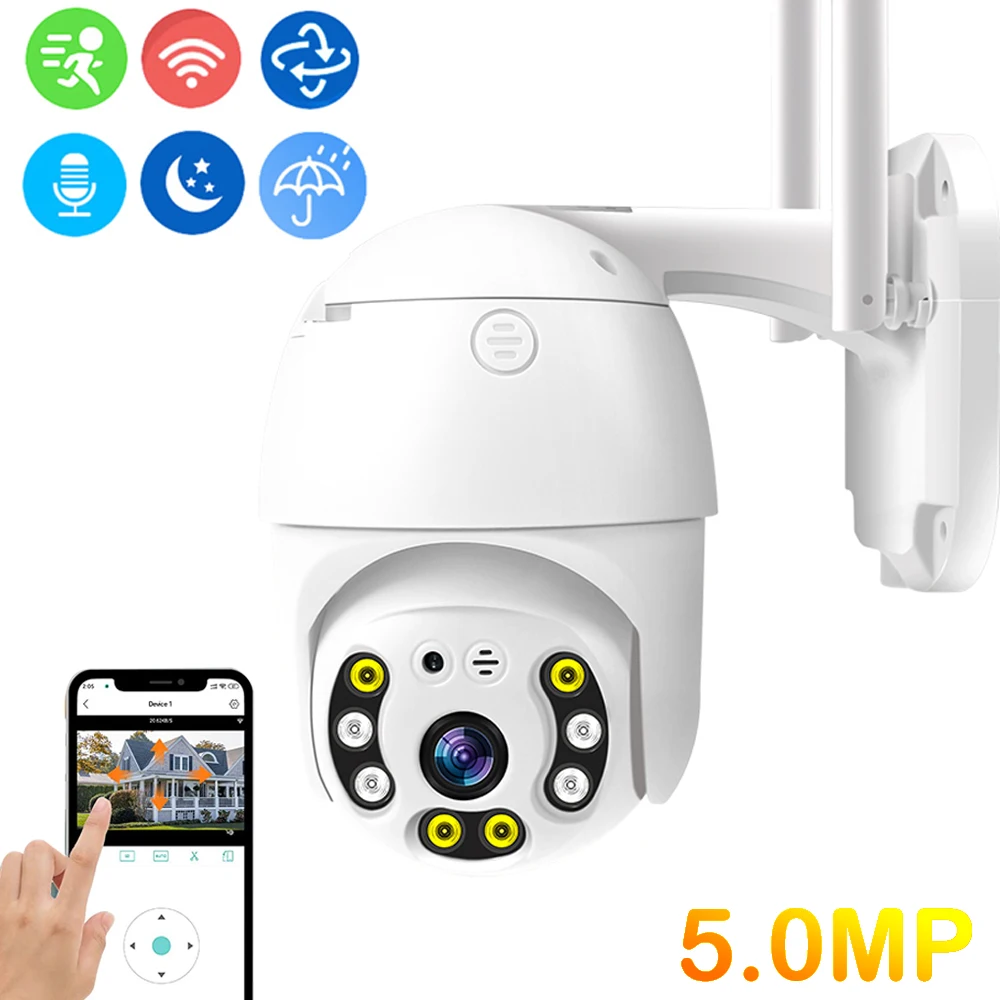 5.0MP Outdoor WiFi IP Camera Smart Home Ai Motion Detection Security Protection WiFi Cam Outside CCTV 360 PTZ IP66 Video Monitor
5.0MP Outdoor WiFi IP Camera Smart Home Ai Motion Detection Security Protection WiFi Cam Outside CCTV 360 PTZ IP66 Video Monitor