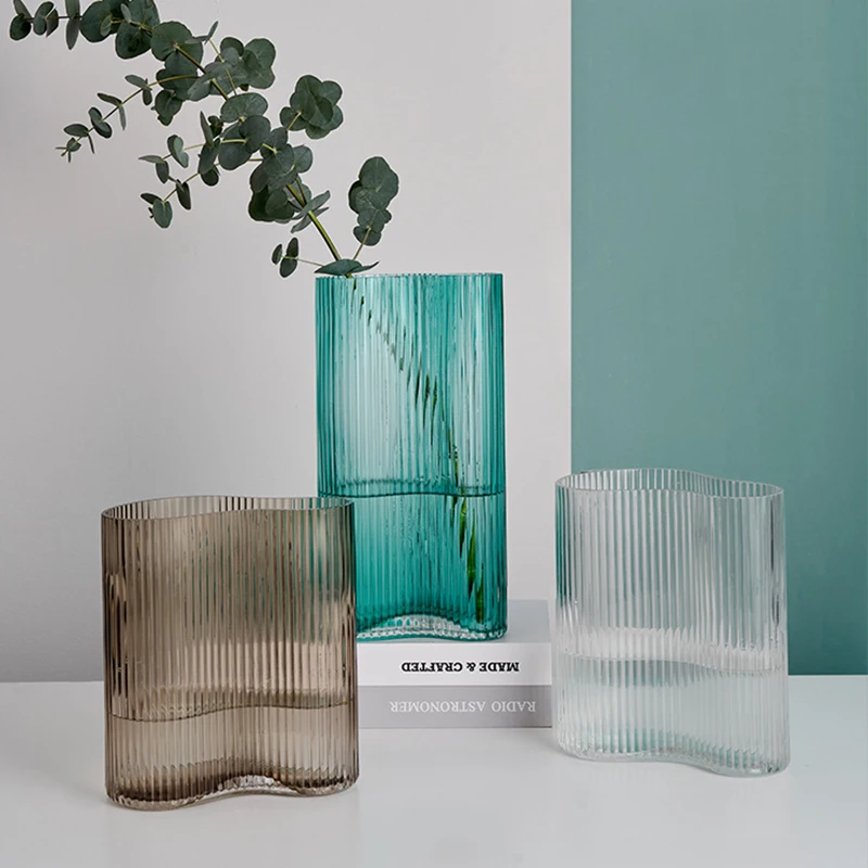 Home Garden Simple Modern Irregular Stripe Glass Vase Flowers Hydroponic Flower Device New Design Household Ornaments
Home Garden Simple Modern Irregular Stripe Glass Vase Flowers Hydroponic Flower Device New Design Household Ornaments