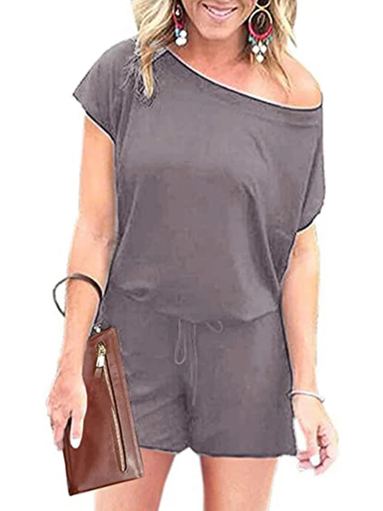 NEW Summer Women's Loose Solid Off Shoulder Elastic Waist Stretchy Long Romper Jumpsuit with Pockets 
NEW Summer Women's Loose Solid Off Shoulder Elastic Waist Stretchy Long Romper Jumpsuit with Pockets