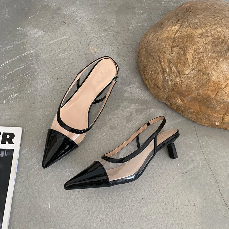 Low Shoes Pointed Toe Woman's Slippers Shallow Med Transparent Heel Luxury Slides 2021 Designer Thin PU Scandals Patent Leather
Low Shoes Pointed Toe Woman's Slippers Shallow Med Transparent Heel Luxury Slides 2021 Designer Thin PU Scandals Patent Leather