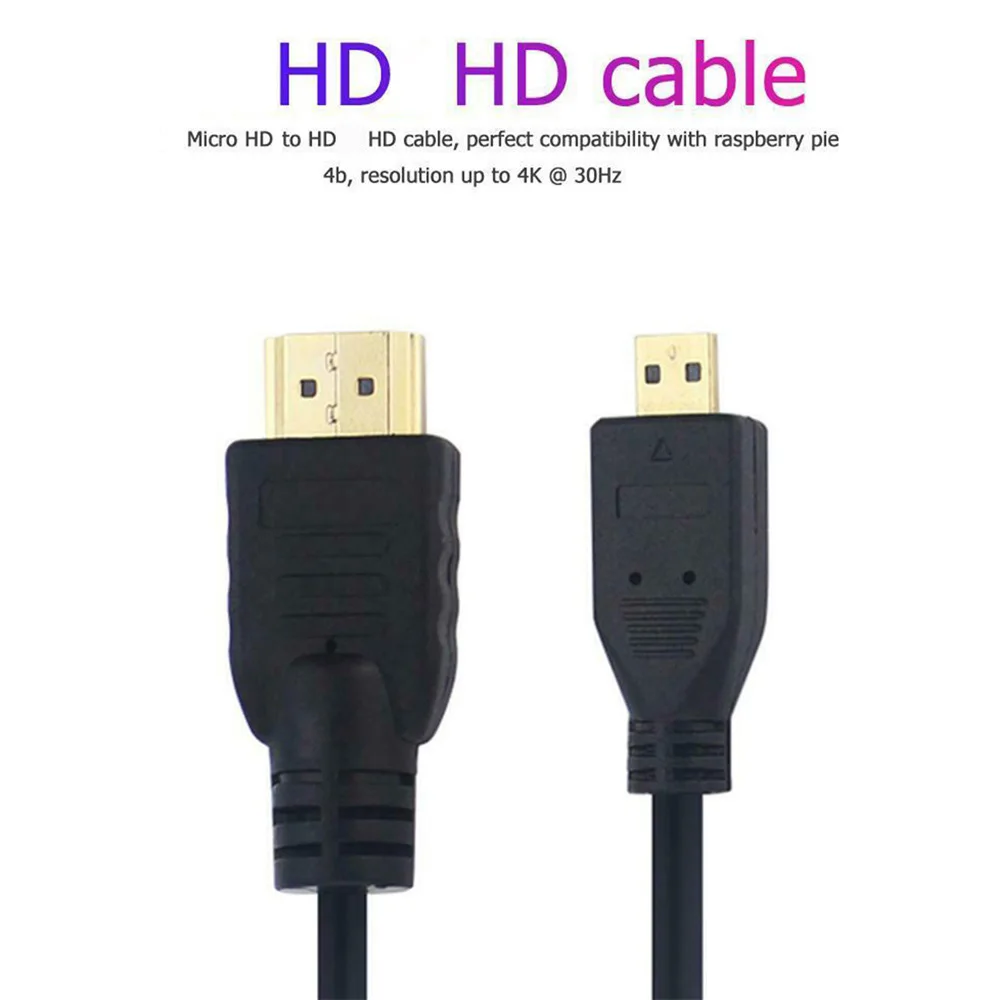 4K HD Video Cable Adapter Cord High Speed 1.5m Micro HDMI-compatible to HDMI-compatible Cable Adapter for Raspberry Pi 4B
4K HD Video Cable Adapter Cord High Speed 1.5m Micro HDMI-compatible to HDMI-compatible Cable Adapter for Raspberry Pi 4B