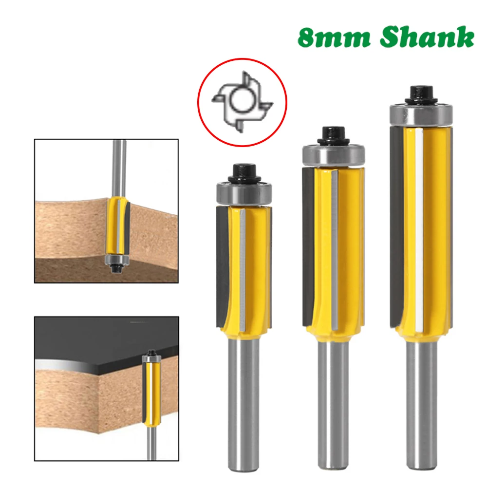 1PC 8MM Shank Milling Cutter Wood Carving Flush Trim bit Z4 Pattern Router Bit Top & Bottom Bearing Bits Milling Cutter Woodwork
1PC 8MM Shank Milling Cutter Wood Carving Flush Trim bit Z4 Pattern Router Bit Top & Bottom Bearing Bits Milling Cutter Woodwork