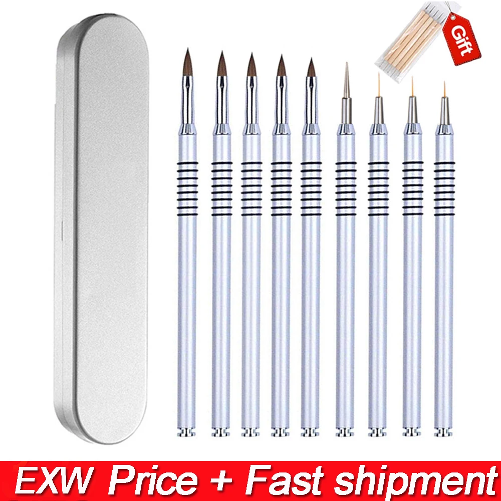 kolinsky Nail brush set tool pull painting brush crystal brush light therapy pen mink hair nail stainless steel handle
kolinsky Nail brush set tool pull painting brush crystal brush light therapy pen mink hair nail stainless steel handle