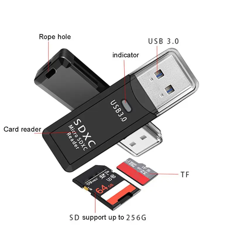 Высокоскоростной адаптер 2 в 1 USB 3 0 кардридер Micro SD TF для ПК ноутбука | Компьютеры и
