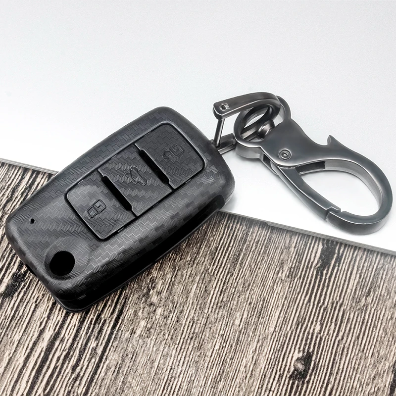 Углеродное волокно чехол ключа дистанционного управления автомобилем для Skoda