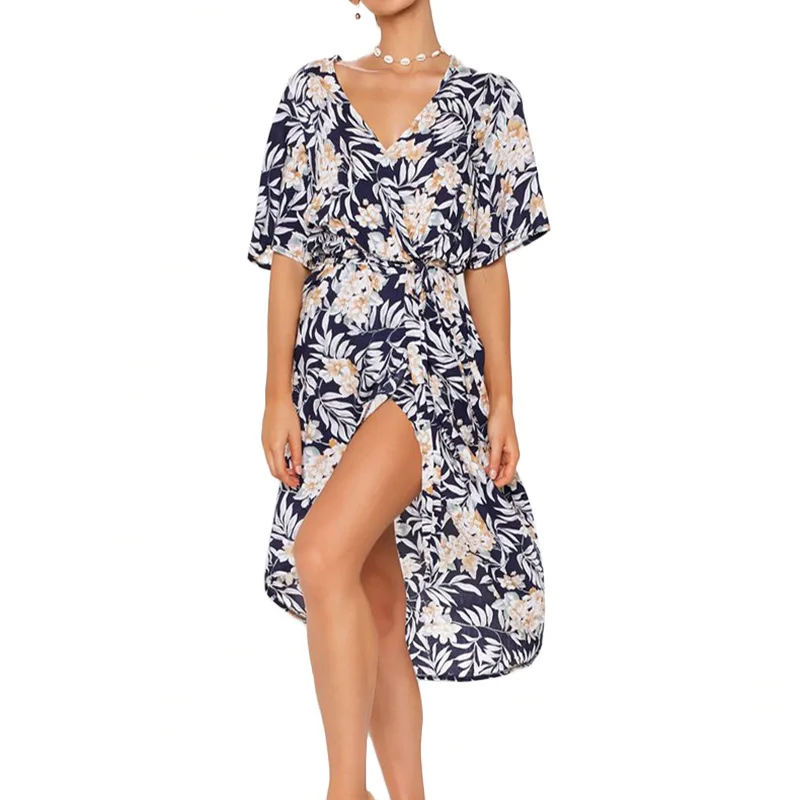 2020 European And American Fashion Summer V-Neck Flower Printed Chiffon Dress With Short Sleeves
2020 European And American Fashion Summer V-Neck Flower Printed Chiffon Dress With Short Sleeves
