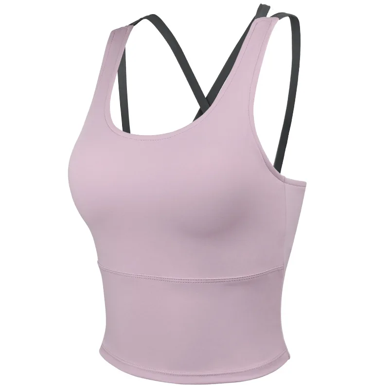 2021 summer new high-quality high-elastic gym running sports yoga vest beautiful back with yoga clothes nude with chest pad
2021 summer new high-quality high-elastic gym running sports yoga vest beautiful back with yoga clothes nude with chest pad