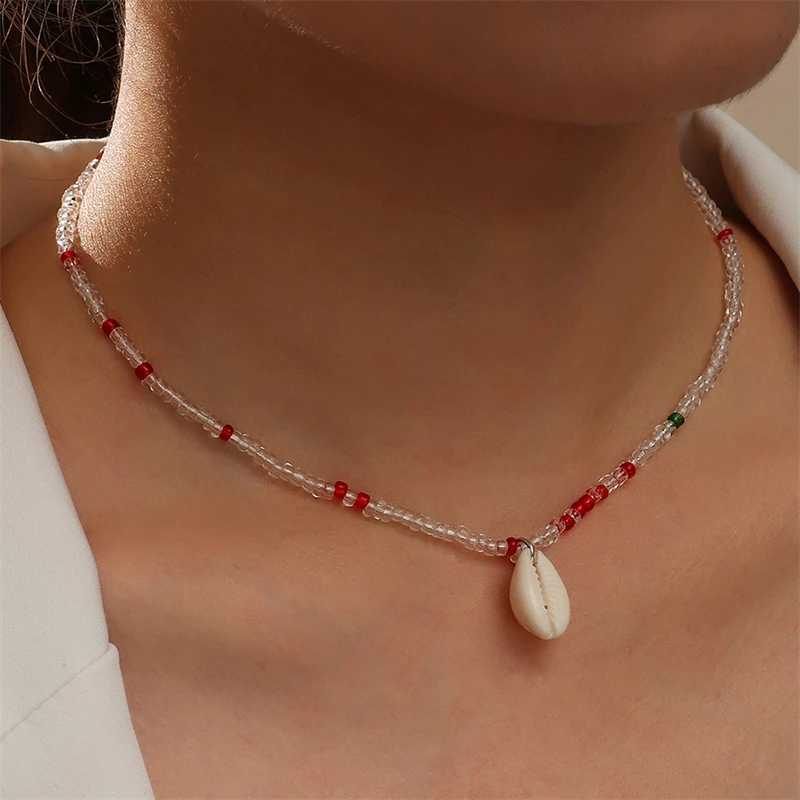 Beach Style Simple Shell Pendant Necklace Fashion Bohemian Color Rice Bead Beaded Necklace Party Jewelry Accessories Female
Beach Style Simple Shell Pendant Necklace Fashion Bohemian Color Rice Bead Beaded Necklace Party Jewelry Accessories Female