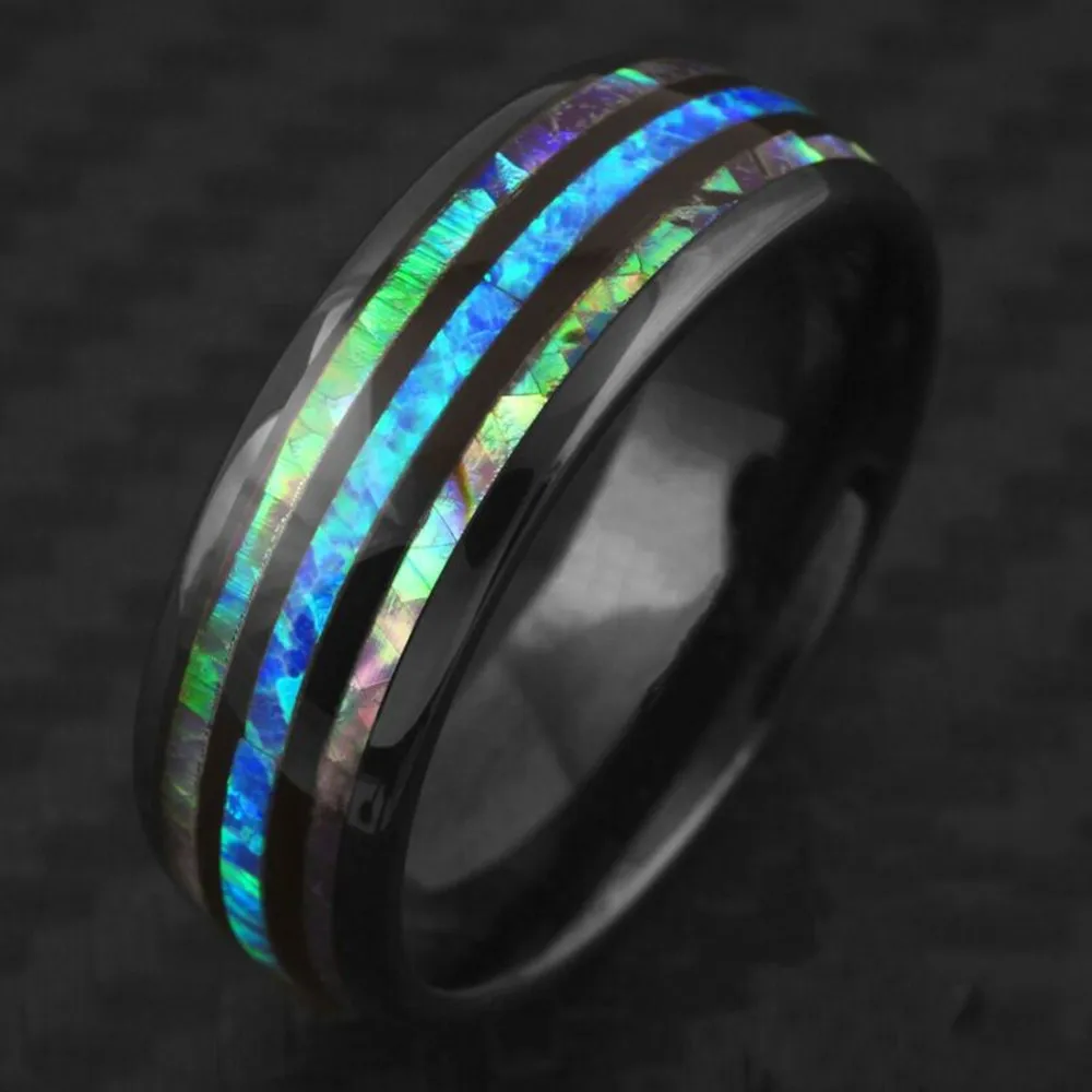 Men's Fashion Engraved 8MM Stainless Steel Abalone & Hawaiian Blue Opal Ring Mens Engagement Wedding Band Cocktail Party Jewelry
Men's Fashion Engraved 8MM Stainless Steel Abalone & Hawaiian Blue Opal Ring Mens Engagement Wedding Band Cocktail Party Jewelry