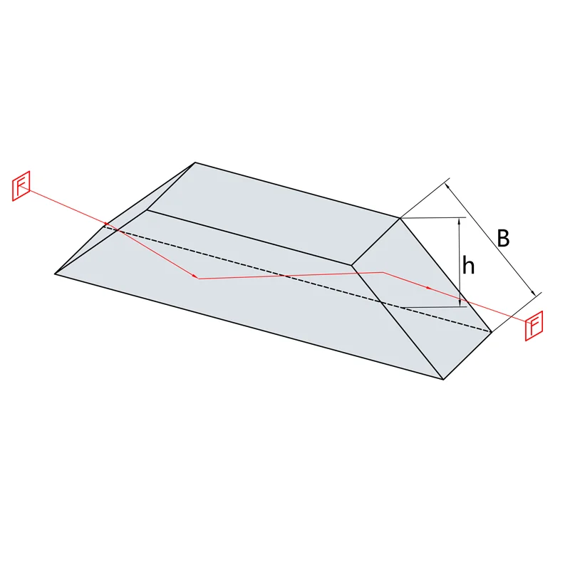 Dove Prism VIS 20x28.28x80x20mm K9 Optical Element Three-way Optical Dove Splitting Rotating Prism Coated Optical Glass 
Dove Prism VIS 20x28.28x80x20mm K9 Optical Element Three-way Optical Dove Splitting Rotating Prism Coated Optical Glass