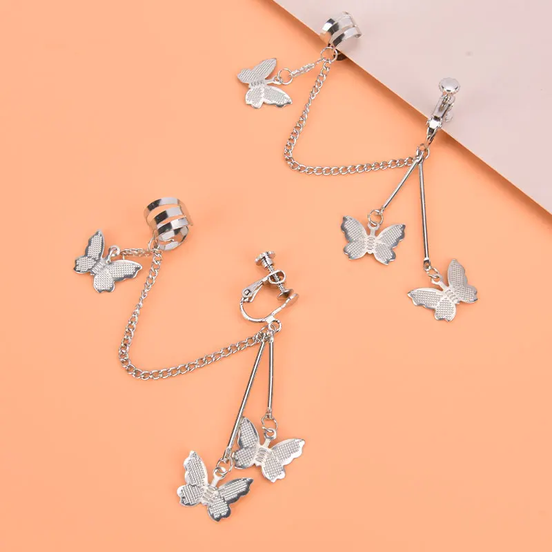 1 Pair Fashion Butterfly Clip Earrings Ear hook Stainless Steel Ear Clips Double pierced Earring Earrings Women Girls Jewelry
1 Pair Fashion Butterfly Clip Earrings Ear hook Stainless Steel Ear Clips Double pierced Earring Earrings Women Girls Jewelry