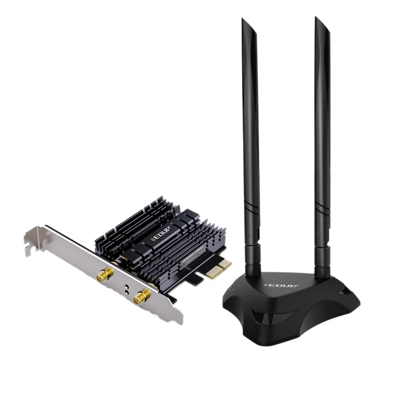 Беспроводная сетевая карта EDUP 9636GS Pro, 5,1 Мбит/с, Wi-Fi 6 PCI-E Bluetooth 2,4, адаптер, двухдиапазонный 802G/5 ГГц. 11AC/AX AX200
Беспроводная сетевая карта EDUP 9636GS Pro, 5,1 Мбит/с, Wi-Fi 6 PCI-E Bluetooth 2,4, адаптер, двухдиапазонный 802G/5 ГГц. 11AC/AX AX200