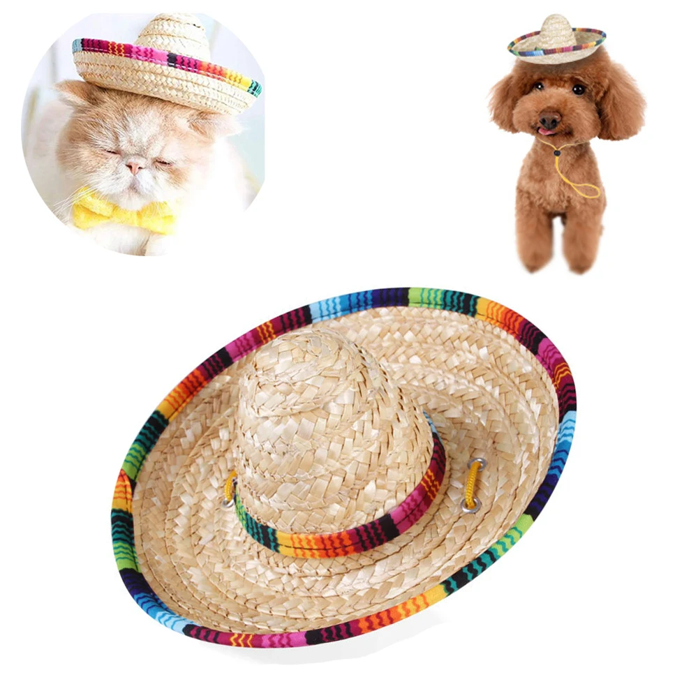 Dog Cat Woven Straw Hat Mexican Style Spring and Summer Sunshade Adjustable Hat for Dog Pet Costume Accessories
Dog Cat Woven Straw Hat Mexican Style Spring and Summer Sunshade Adjustable Hat for Dog Pet Costume Accessories