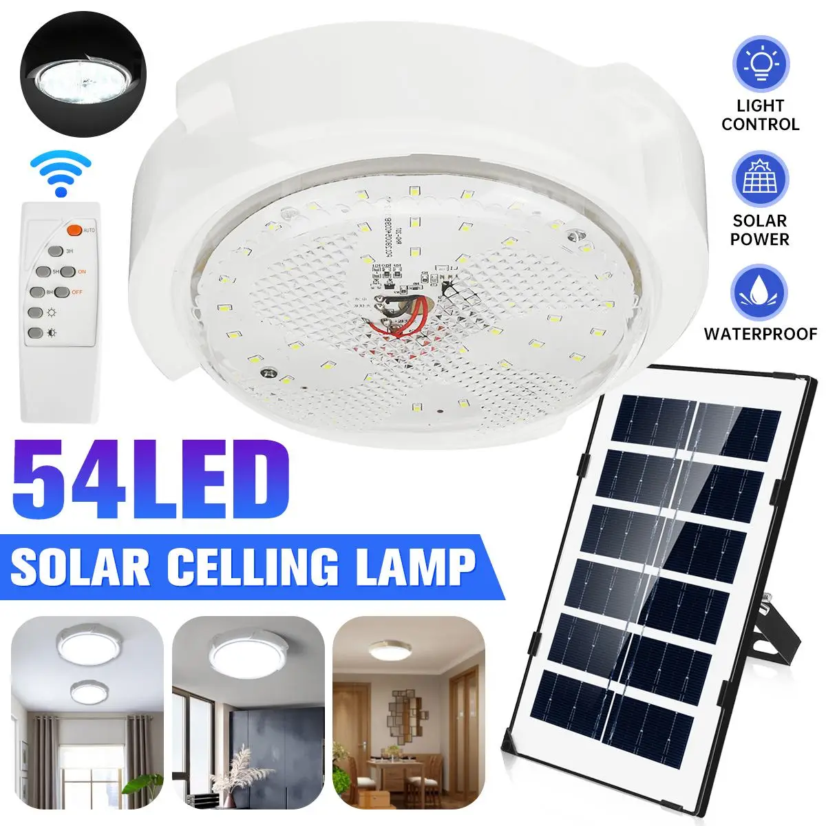 Solar Lights Indoor&Outdoor Home 25W Solar Light Remote Control Solar LED Ceiling Lamp Garden Yard Patio Garage Landscape
Solar Lights Indoor&Outdoor Home 25W Solar Light Remote Control Solar LED Ceiling Lamp Garden Yard Patio Garage Landscape