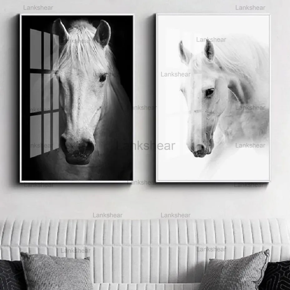 Modern Black and White Horse Canvas Prints Posters Animals Wall Art Canvas Paintings Pictures Living Room Home Wall Decoration
Modern Black and White Horse Canvas Prints Posters Animals Wall Art Canvas Paintings Pictures Living Room Home Wall Decoration